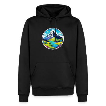 Berg Natur Wandern Klettern See - Männer Premium Bio Hoodie - Schwarz - Vorne - Nico (187cm)