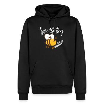 Rettet die Bienen oder sonst Messer Lustig Niedliche Biene Imker - Männer Premium Bio Hoodie - Schwarz - Vorne - Nico (187cm)