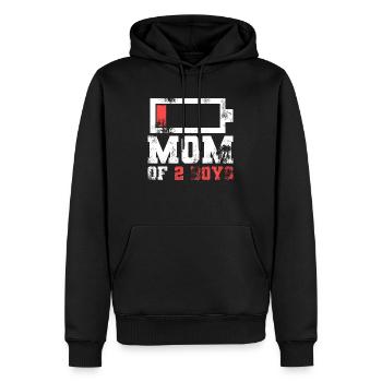 Maman de 2 garçons Chemise cadeau de Fils Mère - Sweat à capuche Premium bio Homme - noir - Devant - Nico (187cm)