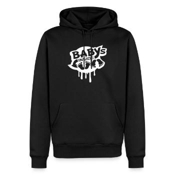 Babys Inside 2 Zwillinge Schwanger Bauch Lustig - Männer Premium Bio Hoodie - Schwarz - Vorne - Nico (187cm)