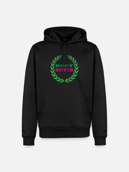 BESTE SCHWESTER - Männer Premium Bio Hoodie - Schwarz