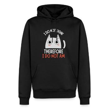 I Do Not Think I Do Not Am Cat Meme Kitten Art - Men’s Premium Organic Hoodie - black - Front - Nico (187cm)