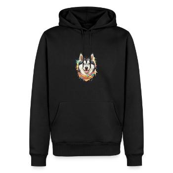 Husky rayon de soleil - Sweat à capuche Premium bio Homme - noir - Devant - Nico (187cm)