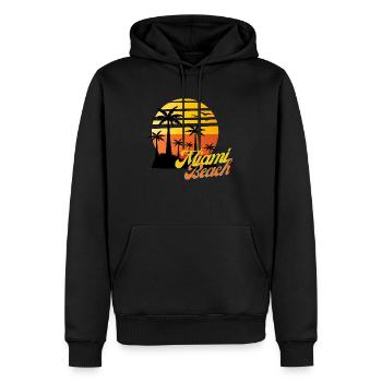 Miami Beach - Sweat à capuche Premium bio Homme - noir - Devant - Nico (187cm)