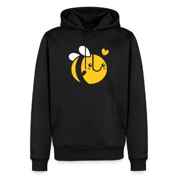 Abeille - Sweat à capuche Premium bio Homme - noir - Devant - Nico (187cm)