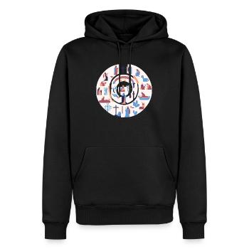 biblique 11 - Sweat à capuche Premium bio Homme - noir - Devant - Nico (187cm)