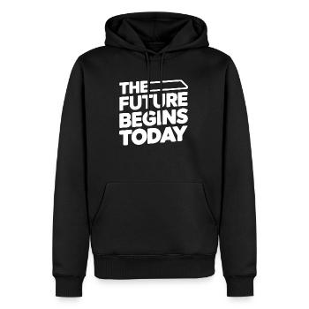 Retour à l’école - Sweat à capuche Premium bio Homme - noir - Devant - Nico (187cm)