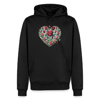 Roses - Men’s Premium Organic Hoodie - black - Front - Nico (187cm)