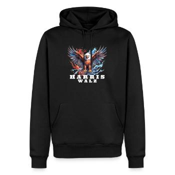 Kamala Harris & Tim Walz 2024 Chemise de soutien - Sweat à capuche Premium bio Homme - noir - Devant - Nico (187cm)