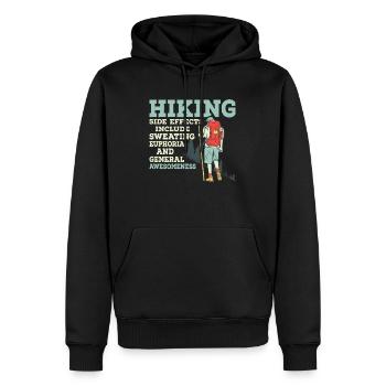 Les effets secondaires de la randonnée comprennent la transpiration de la randonnée en montagne - Sweat à capuche Premium bio Homme - noir - Devant - Nico (187cm)