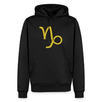 Sternzeichen Steinbock, exklusives T-Shirt Design - Männer Premium Bio Hoodie - Schwarz - Vorne - Nico (187cm)
