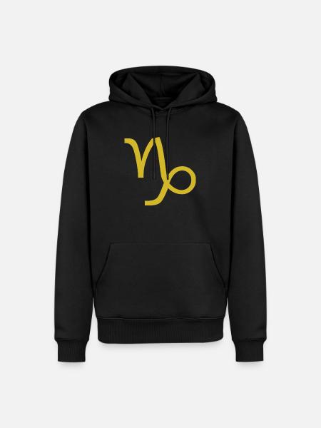 Zodiac sign Capricorn, exclusive t-shirt design - Men’s Premium Organic Hoodie - black