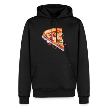 pizza - Sweat à capuche Premium bio Homme - noir - Devant - Nico (187cm)
