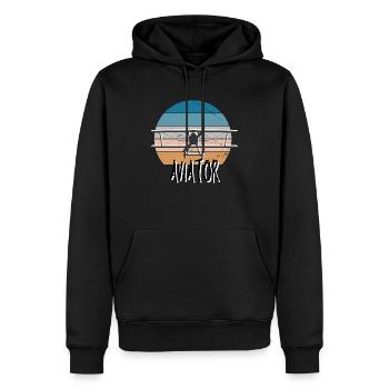 Aviator Flugzeug Pilot Pilotin - Männer Premium Bio Hoodie - Schwarz - Vorne - Nico (187cm)