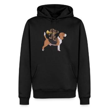 Corne de lièvre de chasse - Sweat à capuche Premium bio Homme - noir - Devant - Nico (187cm)