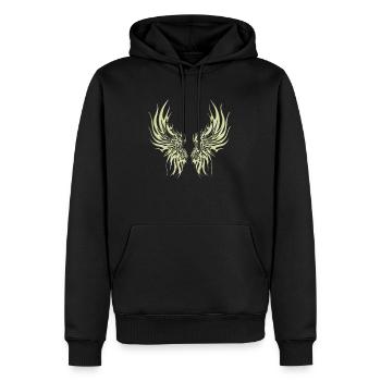 Ailes Dragon Anime Tête de dragon Mythical Reptile Magie - Sweat à capuche Premium bio Homme - noir - Devant - Nico (187cm)
