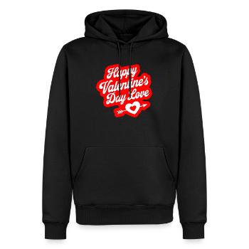 happy valentins days2 - Sweat à capuche Premium bio Homme - noir - Devant - Nico (187cm)