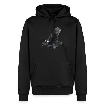 Rabenkrähe 2 - Männer Premium Bio Hoodie - Schwarz - Vorne - Nico (187cm)