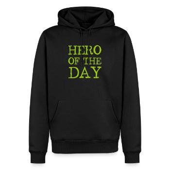Héros du Jour - Held des Tages - Sweat à capuche Premium bio Homme - noir - Devant - Nico (187cm)