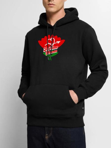 Ich liebe dich Mama Muttertag - Männer Premium Bio Hoodie - Schwarz - Vorne - Nico (187cm)