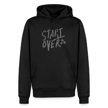 commencer et terminer - Sweat à capuche Premium bio Homme - noir - Devant - Nico (187cm)