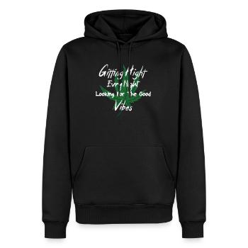 Vibes Weed Style – Chill et Détente - Sweat à capuche Premium bio Homme - noir - Devant - Nico (187cm)