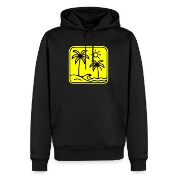 Plage de Palm Trees - Sweat à capuche Premium bio Homme - noir - Devant - Nico (187cm)