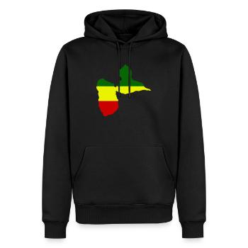 gwada_drapeau_1 - Sweat à capuche Premium bio Homme - noir - Devant - Nico (187cm)