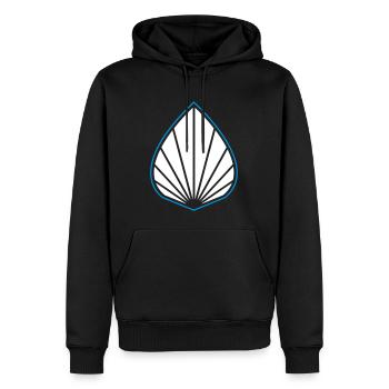Logo Augmentée Bleu - Sweat à capuche Premium bio Homme - noir - Devant - Nico (187cm)