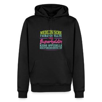 Medizinische Fachangestellte Superheldin MFA - Männer Premium Bio Hoodie - Schwarz - Vorne - Nico (187cm)