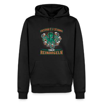 Entspannt achtarmig einen reinorgeln - Männer Premium Bio Hoodie - Schwarz - Vorne - Nico (187cm)