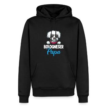 Bologneser Hunde Dad Dog Mom | Bologneser - Männer Premium Bio Hoodie - Schwarz - Vorne - Nico (187cm)