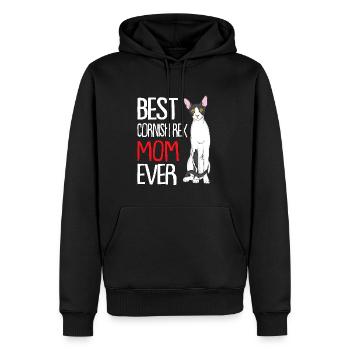 Cornish Rex Mama Papa Cat Mom | Cornish Rex - Männer Premium Bio Hoodie - Schwarz - Vorne - Nico (187cm)