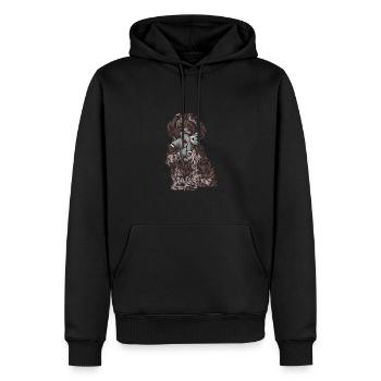 Bolonka Tsvetna - Sweat à capuche Premium bio Homme - noir - Devant - Nico (187cm)