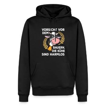 Landwirt Bauer Stall Kühe | Kuh - Männer Premium Bio Hoodie - Schwarz - Vorne - Nico (187cm)