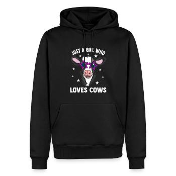 Landwirt Bauer Stall Kühe | Kuh - Männer Premium Bio Hoodie - Schwarz - Vorne - Nico (187cm)