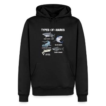 Types of Sharks - Männer Premium Bio Hoodie - Schwarz - Vorne - Nico (187cm)
