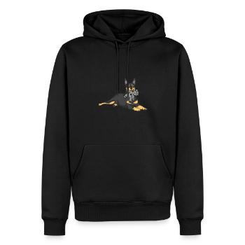 Animal en peluche Kelpie australien - Sweat à capuche Premium bio Homme - noir - Devant - Nico (187cm)