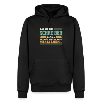 Familienname Schreiber - für Familie Schreiber - Männer Premium Bio Hoodie - Schwarz - Vorne - Nico (187cm)