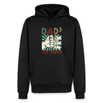 Dreifacher Papa 3 Kinder Papa Dad 2022 - Männer Premium Bio Hoodie - Schwarz - Vorne - Nico (187cm)