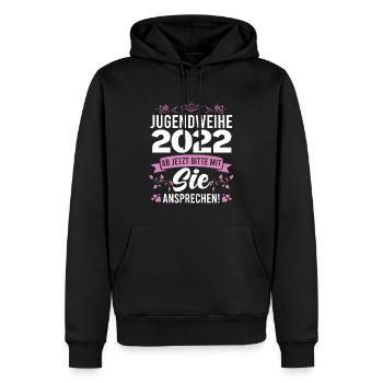 Jugendweihe 2022 mädchen - Männer Premium Bio Hoodie - Schwarz - Vorne - Nico (187cm)