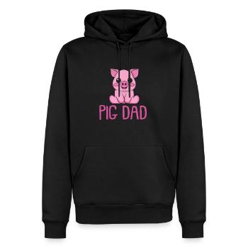 Hausschwein Wildschwein Bauer Bauernhof | Schwein - Männer Premium Bio Hoodie - Schwarz - Vorne - Nico (187cm)