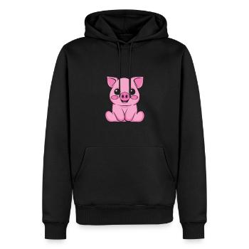 Hausschwein Wildschwein Bauer Bauernhof | Schwein - Männer Premium Bio Hoodie - Schwarz - Vorne - Nico (187cm)