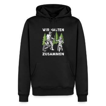 Vater Sohn Motocross Partnerlook - Männer Premium Bio Hoodie - Schwarz - Vorne - Nico (187cm)