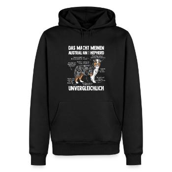 Australian Shepherd Aussie - Männer Premium Bio Hoodie - Schwarz - Vorne - Nico (187cm)
