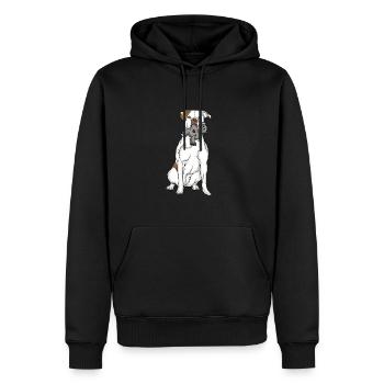 American Bulldog - Männer Premium Bio Hoodie - Schwarz - Vorne - Nico (187cm)