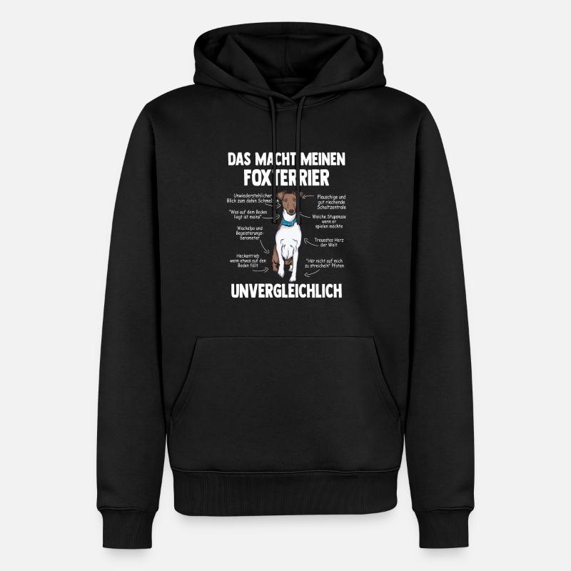 Drahthaar Foxterrier Glatthaar Foxterrier - Männer Premium Bio Hoodie - Schwarz