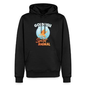 Le poisson rouge est mon animal spirituel - Sweat à capuche Premium bio Homme - noir - Devant - Nico (187cm)