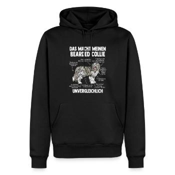 Bearded Collie - Männer Premium Bio Hoodie - Schwarz - Vorne - Nico (187cm)