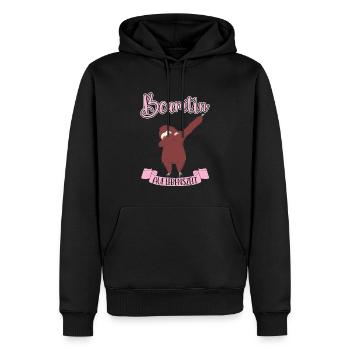 Beamtin auf Lebenszeit Geschenkidee Verbeamtung - Männer Premium Bio Hoodie - Schwarz - Vorne - Nico (187cm)